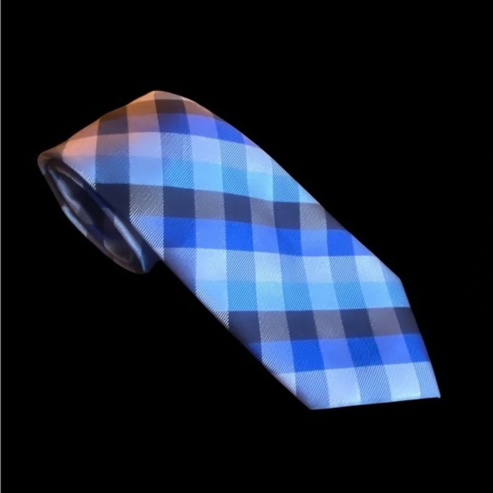 Tommy Hilfiger Men's Blue Buffalo Tartan Neck-Tie.